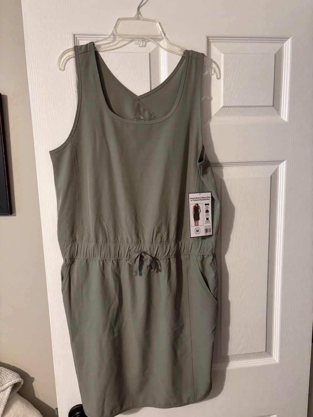 RBX Olive Green Sleeveless Drawstring Waist Dress